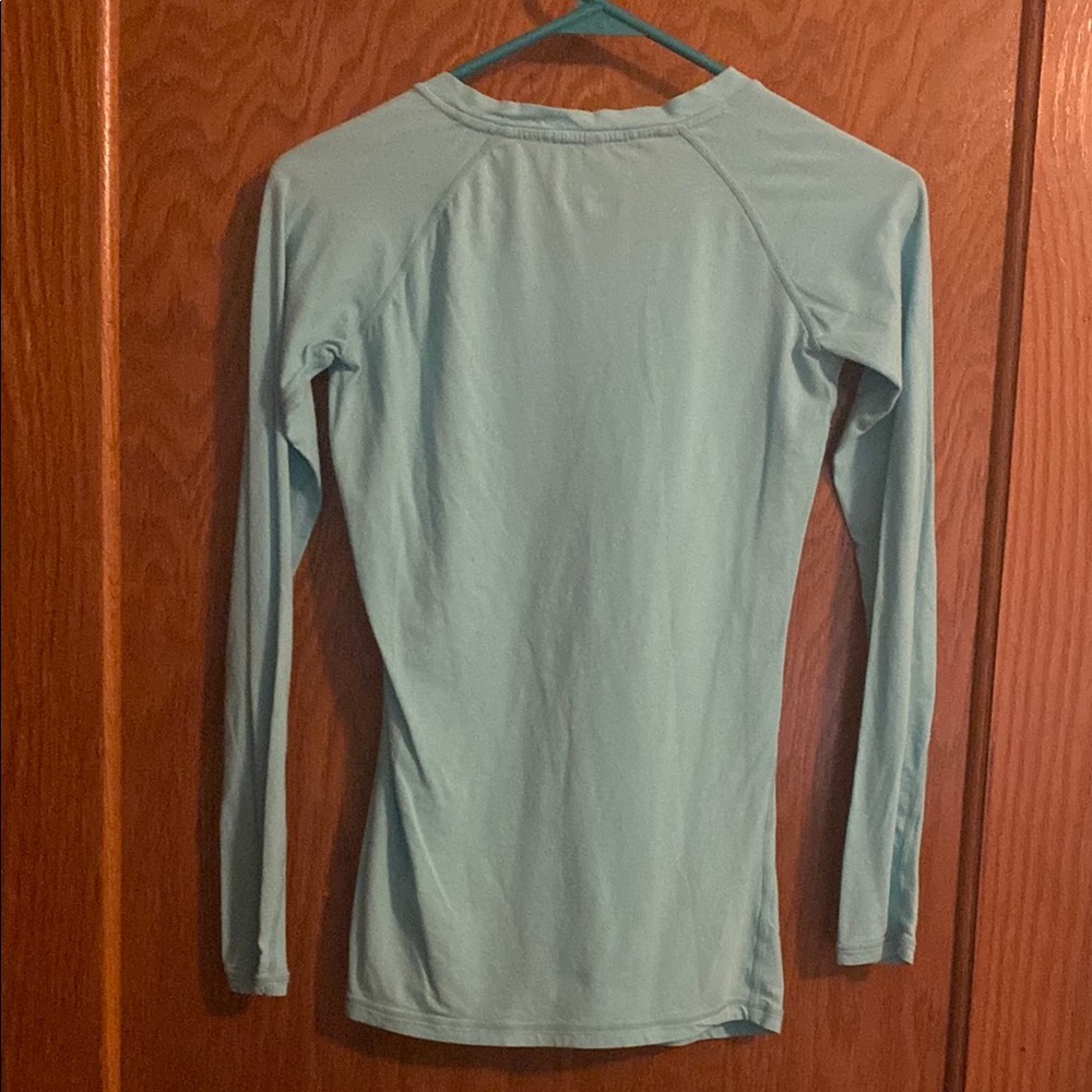 Gymshark Light Aqua Fitted Long Sleeve Tee Woman XSmall - Picture 5 of 5